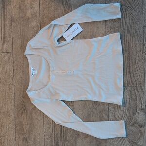 Athleta Signature Rib Henley Top, Small